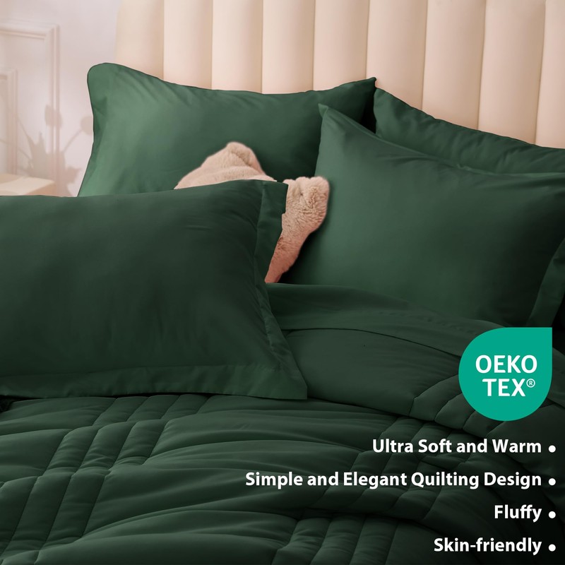 Velorose King Comforter Set Emerald Green - Bed in a