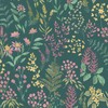 Rural Paradise Floral Sprig Wallpaper Teal/Pink Holden 13660