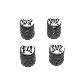 GRAPHICS & MORE Tribal Butterfly - Tire Rim Wheel Valve Stem Caps - Black