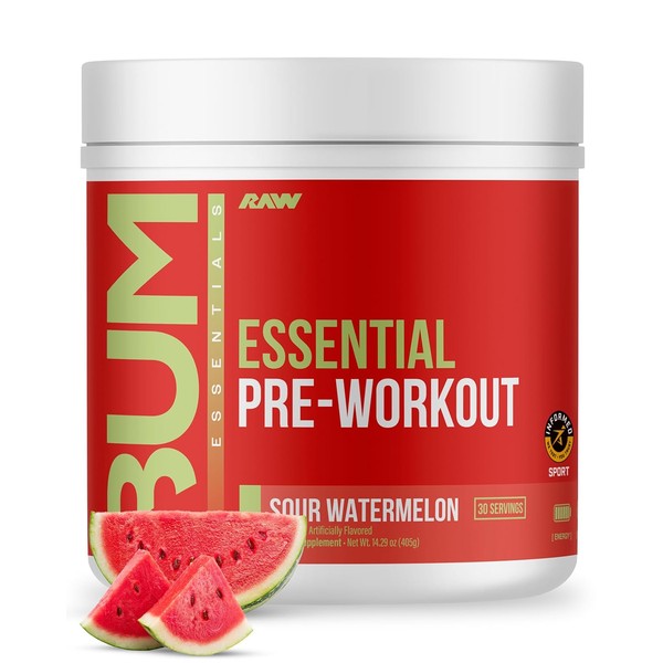 Raw cbum essential pre workout pre entrenamiento 30 servicios sabor