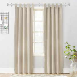 AUGOSTA Curtain Rods for Windows 48 to 84, 1 Inch Adjustable Heavy Duty Silver Curtain Rod with Brackets, 30"-90"