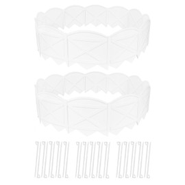 Vashly 30Ft Landscape Edging 5.9 Inch Tall Garden Edging White Garden Edging Border, 30Pcs Flower Bed Edging Border with 30Pcs Stakes