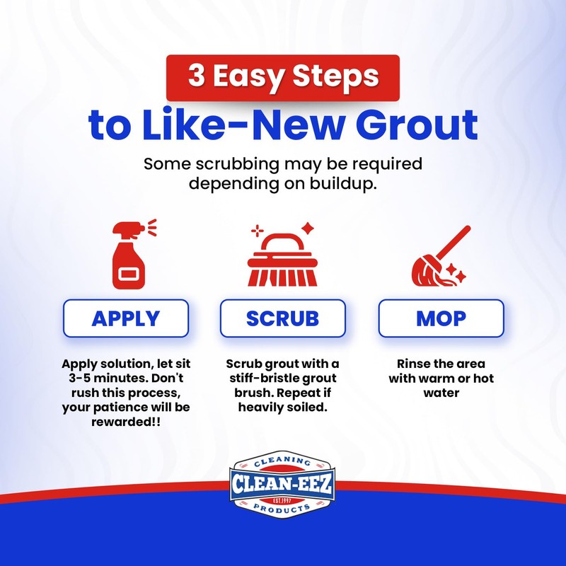 Clean-eez Grout-eez Tile Cleaner with Handheld Brush – 32 oz