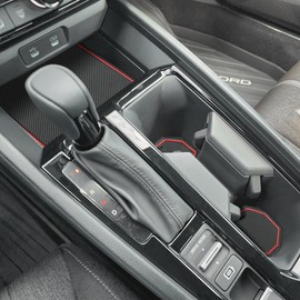 Auovo Anti-Dust Mats Compatible with 2023 2024 Honda Accord Accessories Door Slot Pad Car Interior Automotive Decoration Car Accessories Center Console Liners Door Liners Cup Holder Liners(Red Trim)