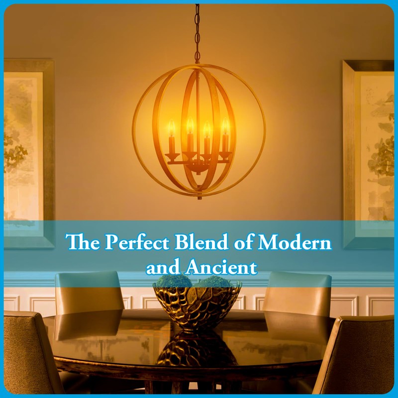 Brighfivey Amber Candelabra Bulb 25W Equivalent, 2W Ultra-Fine Filament E12