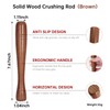 7.6" Brown Wooden Muddler for Cocktails – Durable Wood Ice