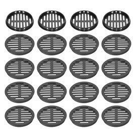 sourcing map 20Pcs 80mm/3.1in Air Vents Circular Soffit Vents, Black Plastic Soffit Vent Cover for Cabinet, Wardrobe