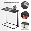 CAMOAT C-Shaped Side Table, Modern End Table with Metal Frame,