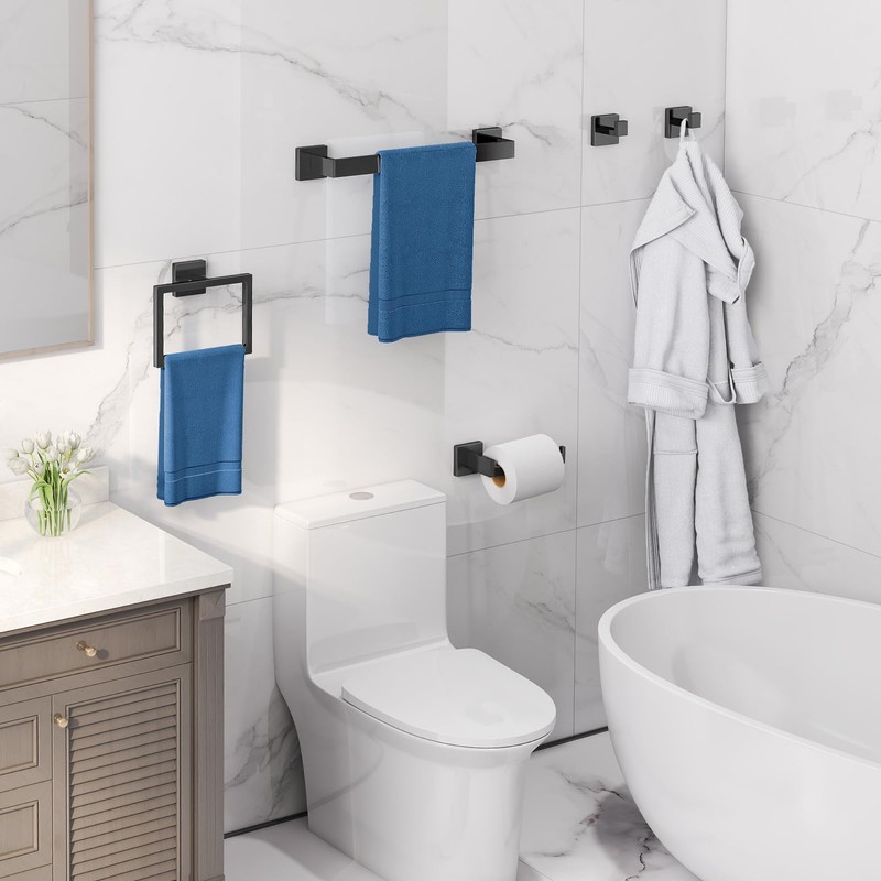 Gypie 5-Piece Bathroom Hardware Accessories Set, Towel Racks for Bathroom