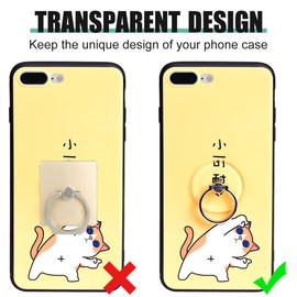 Clear Phone Ring Holder - EI Sonador Cell Phone Ring Holder Transparent Stand Finger Grip (2 Silver)