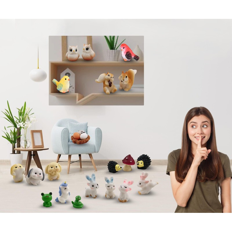 Tiny Resin Animals to Hide Mini Resin Animals 30 Pcs