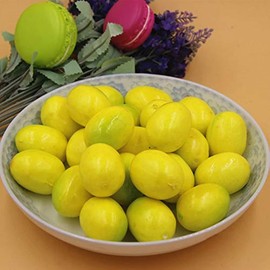 Jowxsx 6 Pieces Mini Artificial Lemons for Home Decor, Yellow Lemons Fruit Props, Fake Lemons Fruit, Artificial Fruits Party Festival Kitchen Decoration