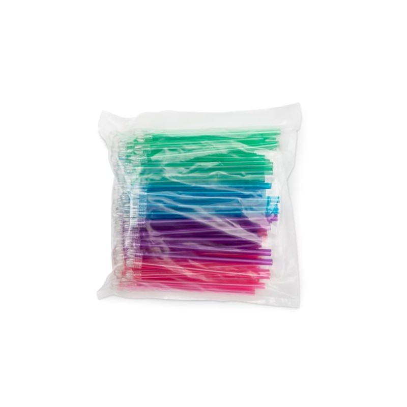 Practicon Rainbow Disposable Saliva Ejectors, 4 Assorted Bright Colors, Dental