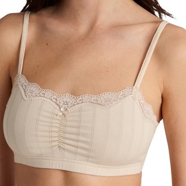 CALIDA Etude Toujours Women's High Quality Supima Cotton Fine Needle Pull Bustier, Dune beige, 36 - 38