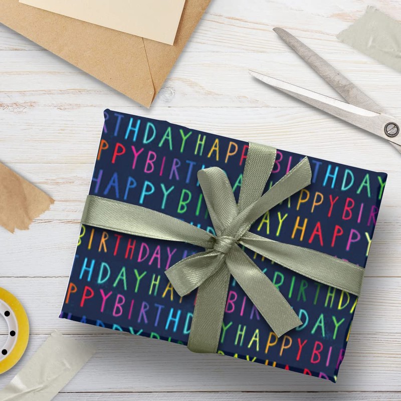 Navy Happy Birthday Tissue Paper