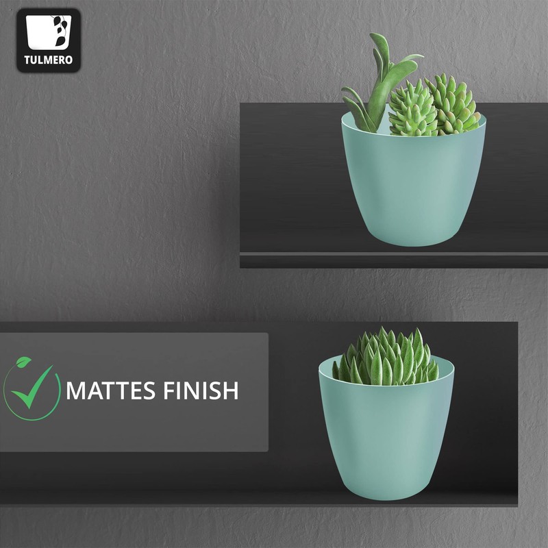 TULMERO Matte Flower Pot, Plastic Planter, Decorative Pot for Large