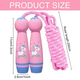 Children's Skipping Rope, Girls' Skipping Rope, Adjustable Children's Skipping Rope, Skipping Rope for Girls, Unicorn Speed Rope, Children's Adjustable Cotton Rope for Boys and Girls
