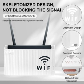 JAONLD WiFi Router Storage Box, Router Hide Storage Box, Shelf Router Box, WLAN Box, Hide Wall Mount Router Shelf for Home Decoration (White)