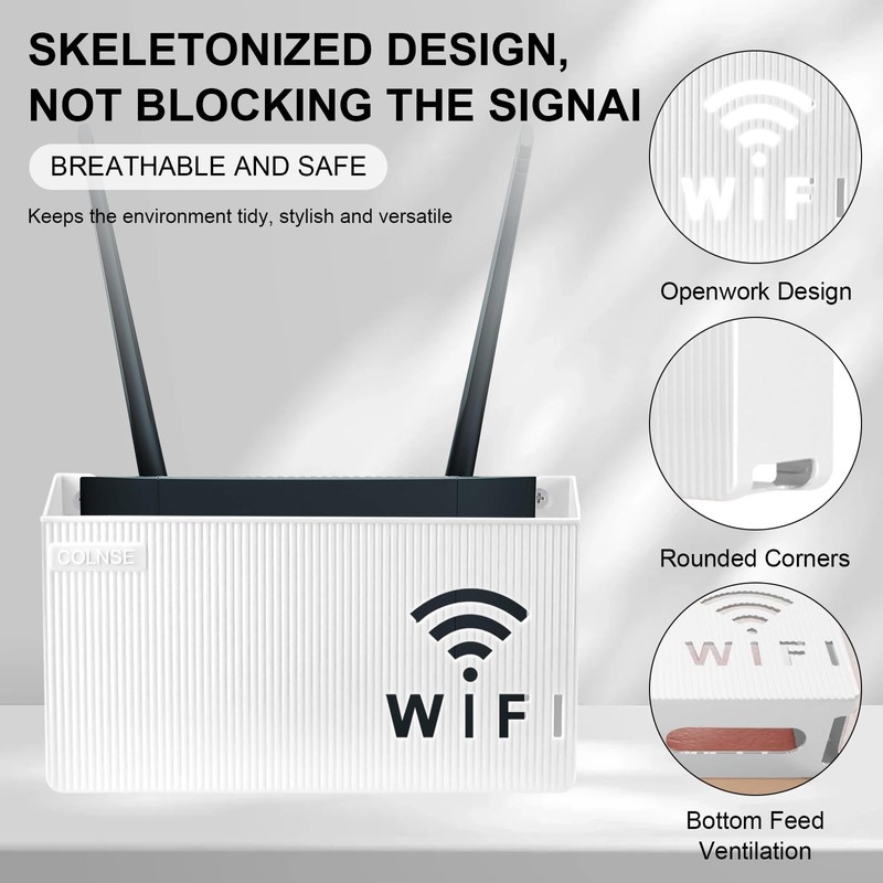 JAONLD WiFi Router Storage Box, Router Hide Storage Box, Shelf