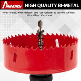 MAZING 6 Inch Bi-Metal Hole Saw, 152mm Hole Cutter for Cutting Holes in Wood, Plastic, Ceiling, Drywall and Thin Metal Sheet, Hex Shank Hole Saw Kit Ideal for Recessed Lights