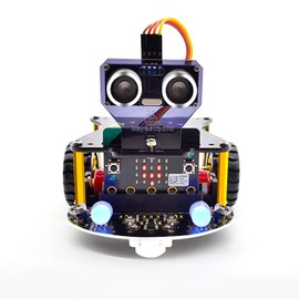 KEYESTUDIO Micro bit Smart Robot Car V2 (without Micro:bit Board), Robot Microbit Kit Coding for Support Javascript Graphical Programming Python Code for Teenagers from 14+ Years