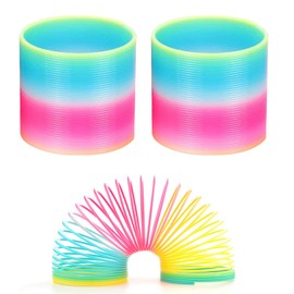 DALAETUS Pack of 2 Rainbow Spiral Set, 6.5 x 6 cm Spiral Toy for Girls and Boys, Fidget Toy for Old and Young, Children's Birthday Party Bags