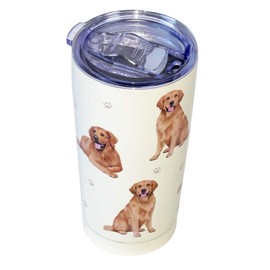 Golden Retriever Tumbler SERENGETI 16 Oz. Stainless Steel, Vacuum Insulated Tumbler with Spill Proof Lid - 3D Print - Insulated Travel mug for Hot or Cold Drinks (Golden Retriever Tumbler)