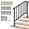 VIVOSUN 4 Steps Outdoor Iron Handrails,28" Adjustable Stair Railing Porch