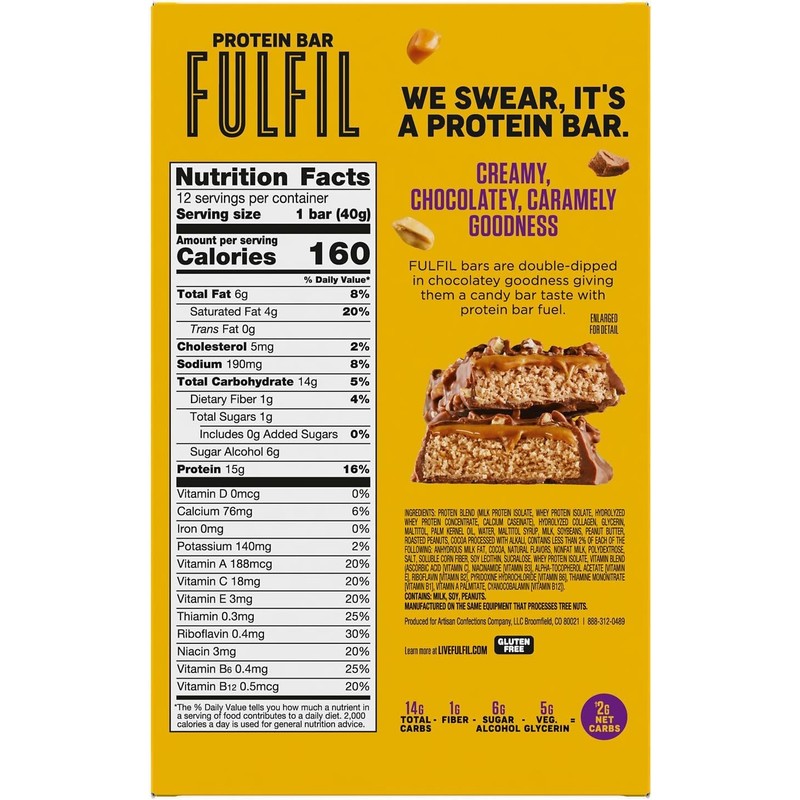 FULFIL Protein Snack Bars, Best Sellers Variety Pack, Gluten Free