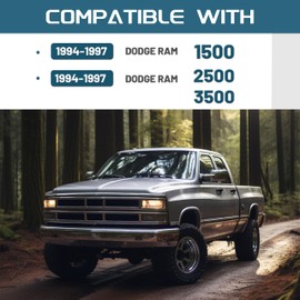 KUAFU Dashboard Cover Compatible with 1994-1997 Dodge Ram 1500 2500 3500 Interior Dash Cover Durable Black