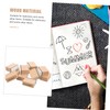 VILLFUL 2 Sets DIY Wooden Rubber Stamps for Scrapbooking Monthly