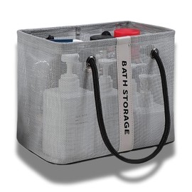Kanpari Bag, Hot Spring, Bath, Pool, Sauna, Bath, Spa, Mesh, Bath Set, Outdoor Use, Portable, Gym, Beach, Travel, Leisure, Tote, Bag, Handbag, Mesh, Net, Bath Goods, Toiletries, Portable, Gray