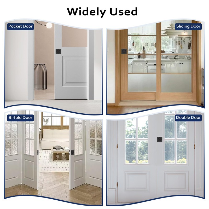Bonpoly 3 Pack Black Pocket Door Lock, Pocket Door Privacy