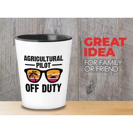 Pilot Shot Glass 1.5oz - Agricultural Pilot Off Duty - AG Crop Dusters Aerial Applicators Farming Industry Cargo Market Feed Planting