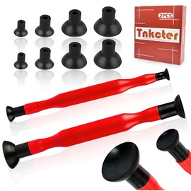 Tnkcter 2PCS Valve Lapping Kit,Valve Grinding Tools for Engine Maintenance,Total 12 Suction Cups 4 Sizes Red