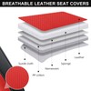 TIEHESYT Leather Seat Covers Front Pair with Lumbar Support, Breathable