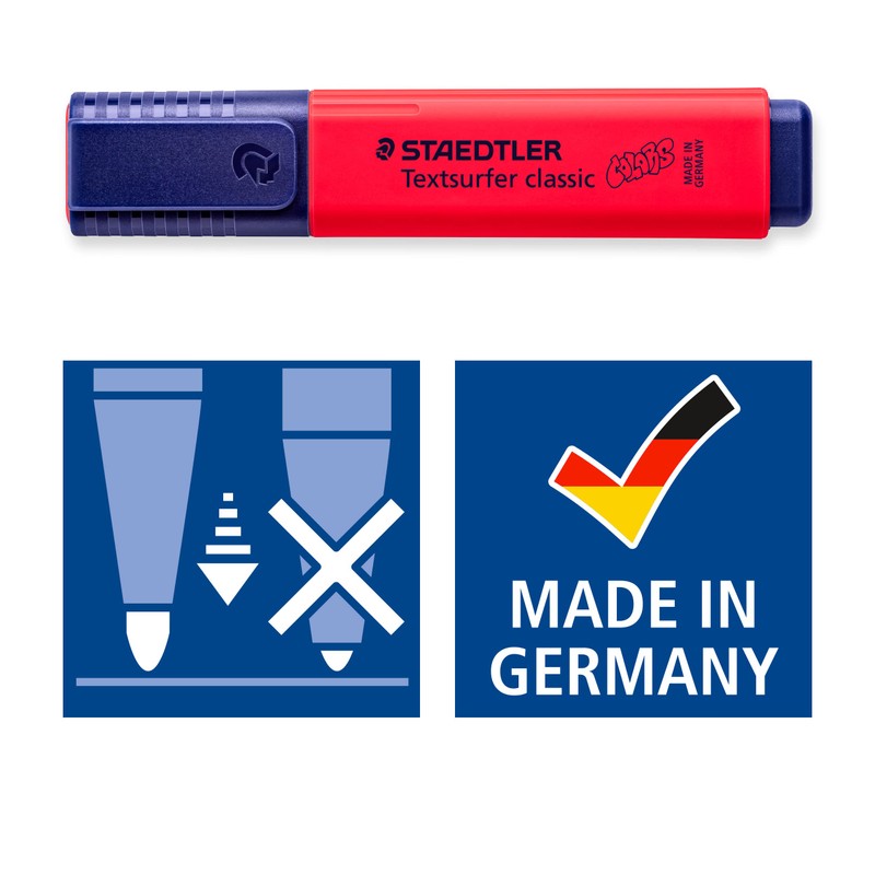STAEDTLER Textsurfer Classic Highlighter, Magenta, Large Ink Memory, Long Marking