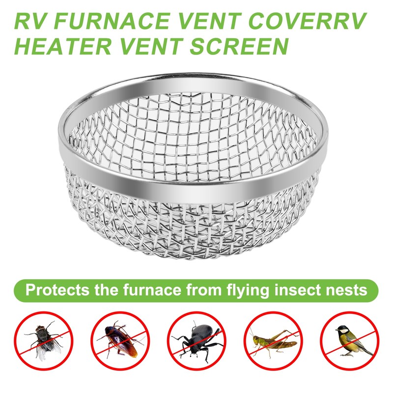 Cesilili 2PCS RV Furnace Vent Screen with Premium Stainless Steel,