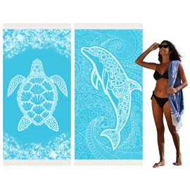 2 Pack Turkish Beach Towel Quick Dry Absorbent Cotton Lightweight Thin Bathroom Bath Pool Swim Towels Extra Large Oversized Sand Free Towel Beach Accessories Essentials Stuff Cloud Adults Gift