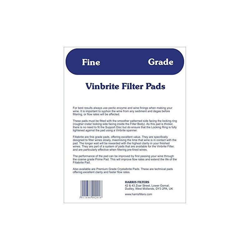 Harris FiltaBrite Filter Pads 5-Pack Use with Harris Vinbrite MK3