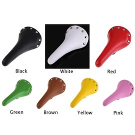 catazer Classic Rivet Fixed Gear Bicycle Seat Cycling Soft Track Bicycle Saddle (Yellow)