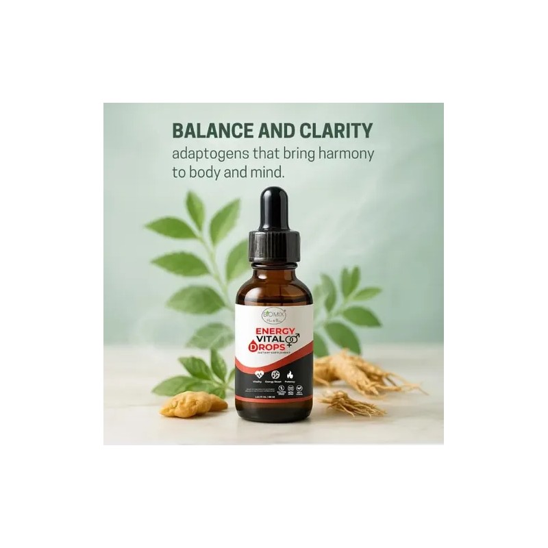 Biomix Drops+ Líquido Vegano Con Maca Y Ginseng 60 Porciones