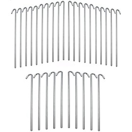 71021 30-Piece Galvanized Steel Tent Pegs-Garden Stakes, 9 Inch, Silver ...Silver