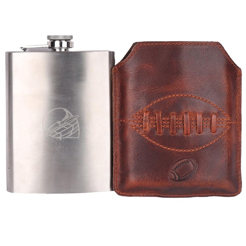 SPORTGIFTZ - Buffalo Leather Hip Flask | 8oz Capacity |