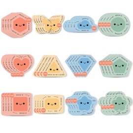 48 Pcs Anxiety Sensory Stickers in 2 Different Texture, Breathing Feature Calm Strips for School Counselor Supplies, Cute Fidget Calming Stickers for Kids, Teens & Adults