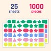 1000 Pieces, 2 cm - Coloured Shape Stickers, Colour Coded