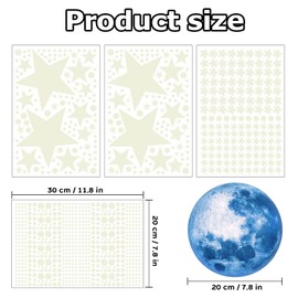 1086PCS Glow in The Dark Stars Stickers, Kids Wall Stickers Glow in The Dark Stars Ceiling Moon Stickers Kids Room Decoration for Bedroom Living Room Decor