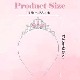 Ymapinc Pink Princess Peach Crown Tiara, Crystal Shiny Rhinestone Headband Crown for Princess Tiara Party Birthday