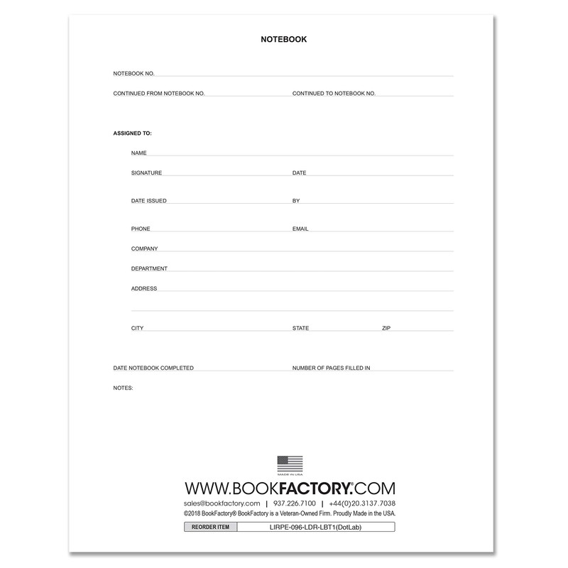 BookFactory Bullet Lab Notebook/Laboratory Notebook/Dot Lab Book - 168 Pages,