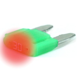 LED Status Mini Car Fuses Blade Fuses TFNL0 Set 3A 5A 7.5A 10A 15A 20A 25A 30A, Current: 30A Ampere